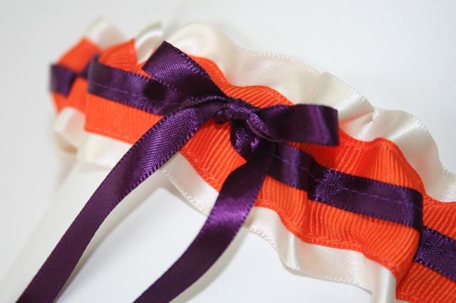 ivory orange purple wedding garter the next two are a wedding garter set 