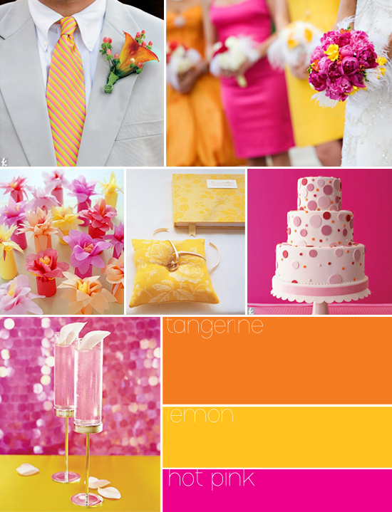 This color palette is for the fun cheerful bride looking to brighten it 