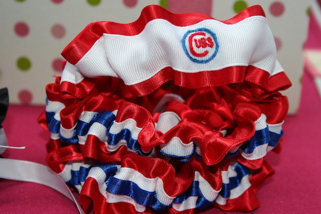 chicago cubs red white and blue wedding garters by julianne smith