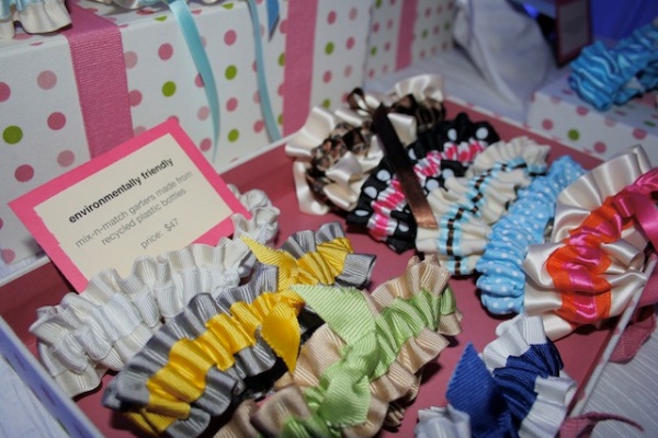 wedding garters by the garter girl julianne smith on display at couture wedding show